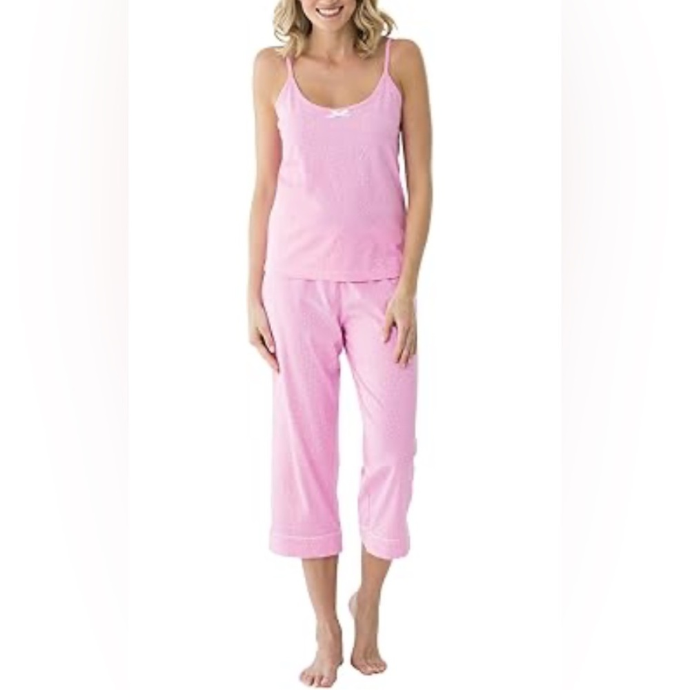 Pink polka dots Women's Sleepwear Set,Size XL,100% Cotton,Bangladesh